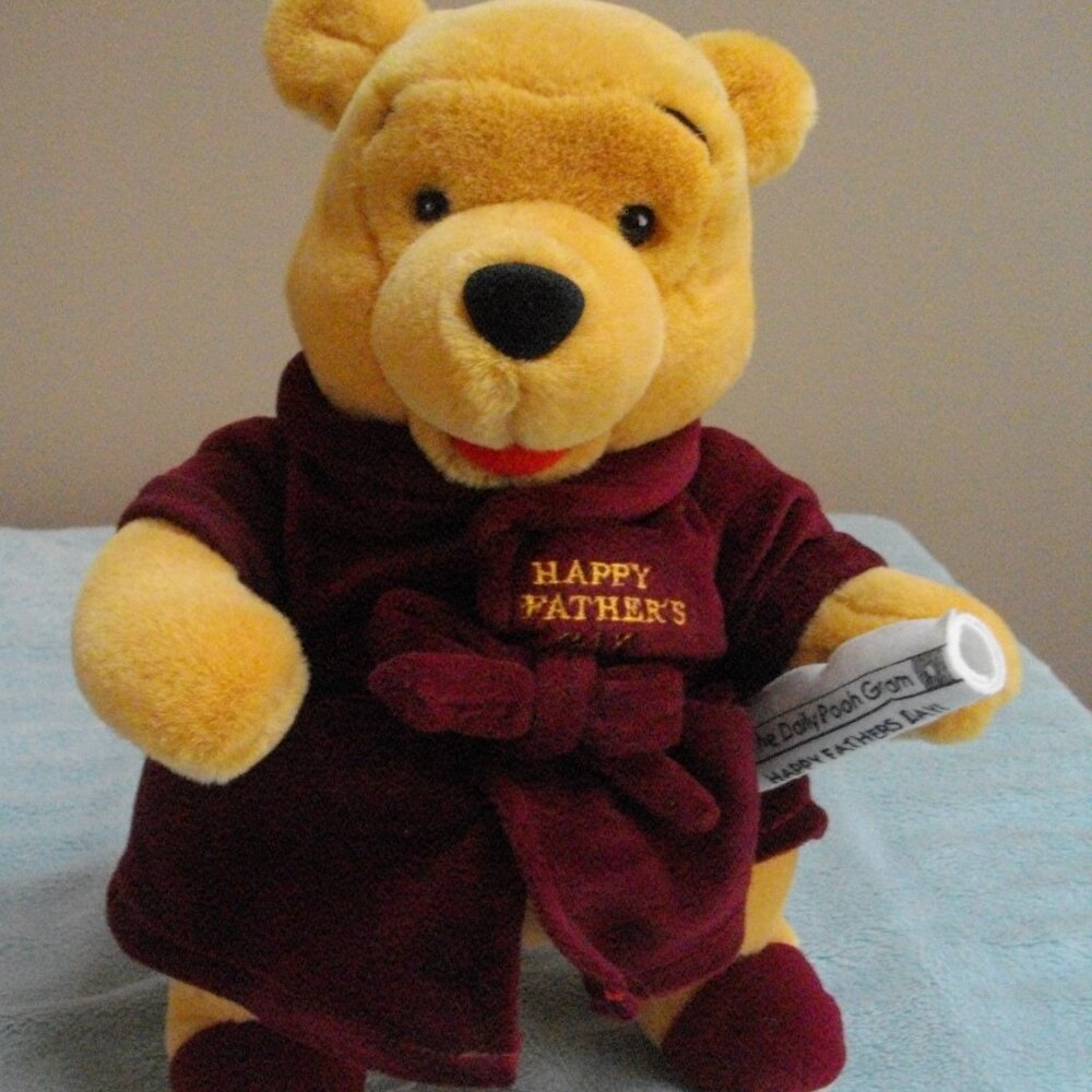 Disney Winnie the Pooh poseable Bear Gram Happy Father's Day stuffed bear.